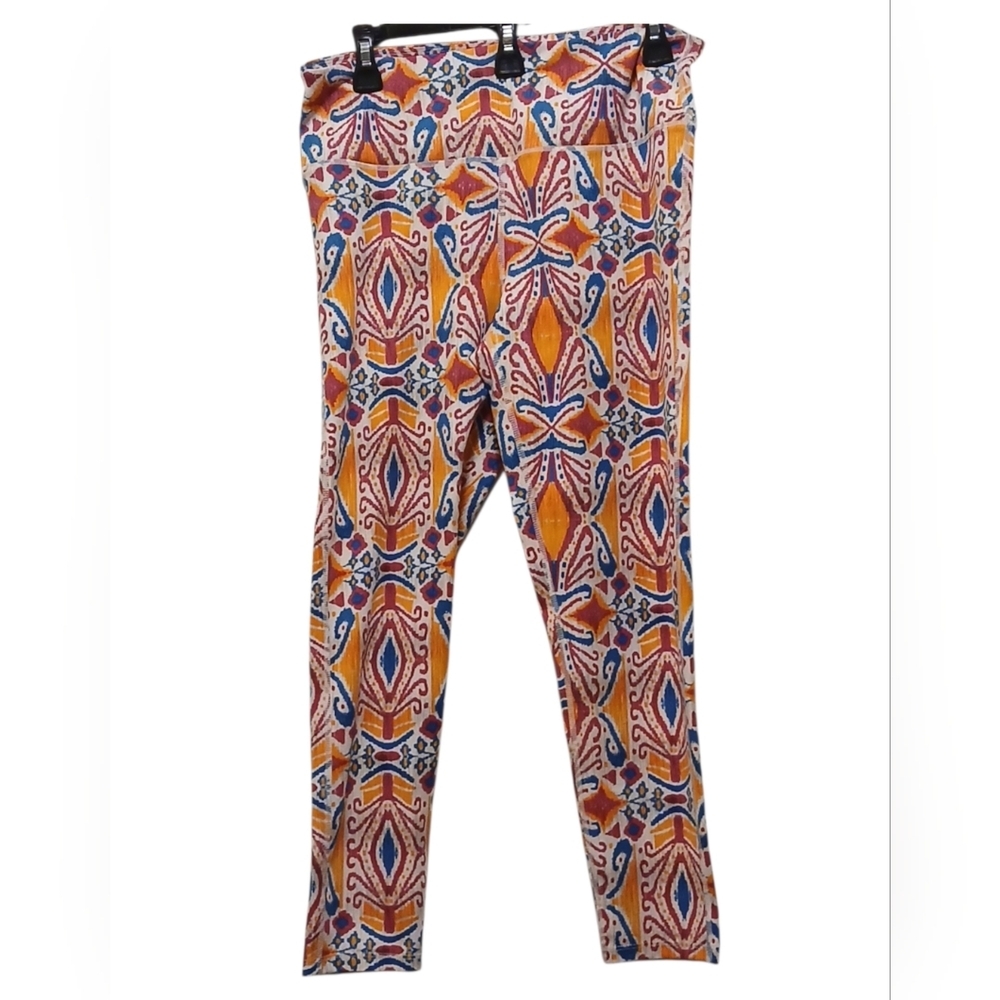 Love. Life. Live -NWOT Multi Colored Geometric Print, Elastic Waist, Leggings - Picture 2 of 9